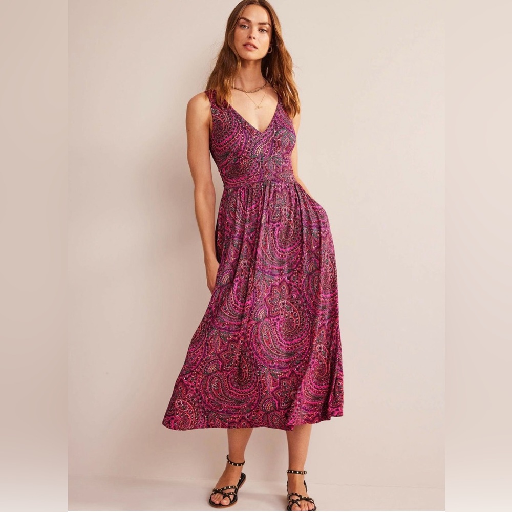 Boden Sleeveless Jersey Maxi Dress in Ultra Pink Palace 14